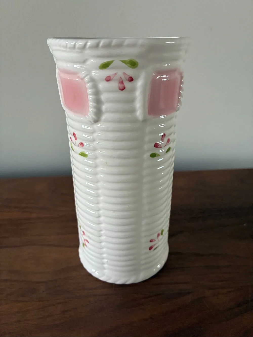 Vintage Pink Bow Ceramic Vase | Coquette Cottagecore Grandmillennial Floral Deco